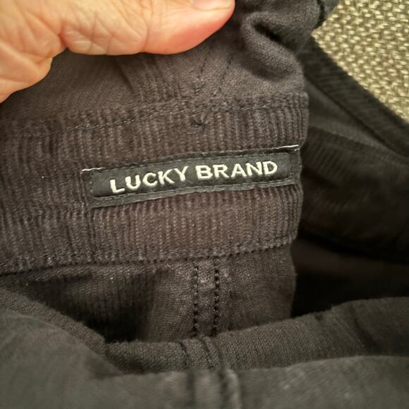 Lucky Brand Black Corduroy Overalls Ankle Crop XS - Picture 10 of 11